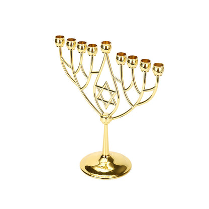 BRTAGG Hanukkah Menorah Upgrade Cups with Built-in Pins, Star of David Candle Holders 9 Branches, Fits All Candles up to 0.59" in Diameter, Jewish Gifts