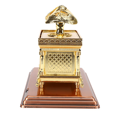 BRTAGG The Ark of The Covenant Replica Gold Plated Statue with Contents, Aaron‘s Rod/Manna/Ten Mandments Stone (Large)