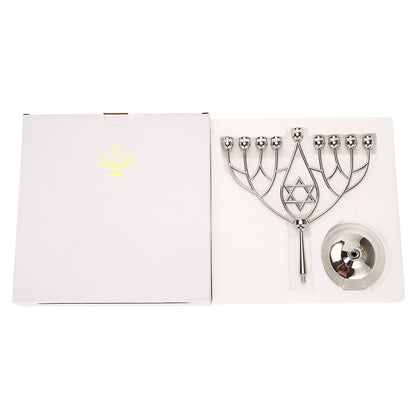 BRTAGG Hanukkah Menorah Upgrade Cups with Built-in Pins, Star of David Candle Holders 9 Branches, Fits All Candles up to 0.59" in Diameter, Jewish Gifts